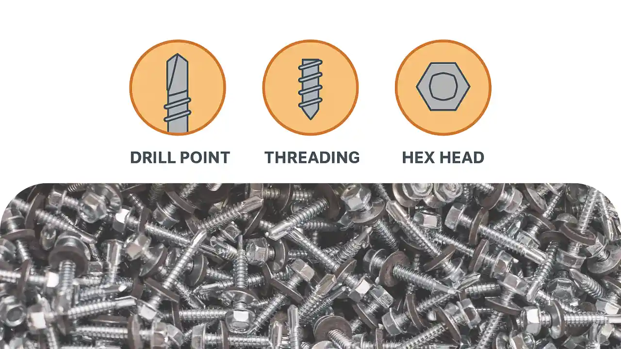 self drilling screw hex washer head