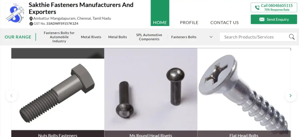 Custom screw supplier in India