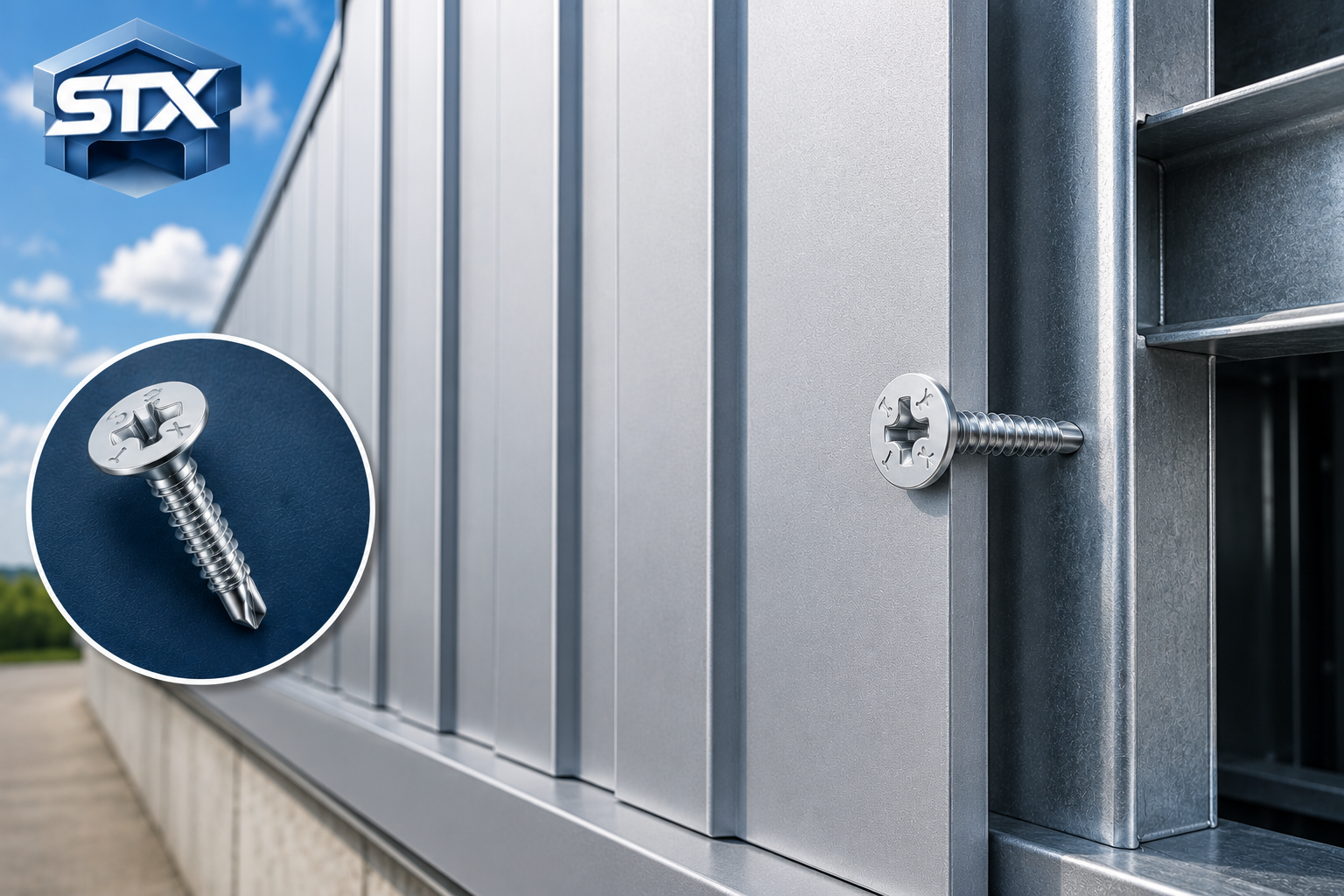 CSK self drilling screws for metal cladding and steel panels