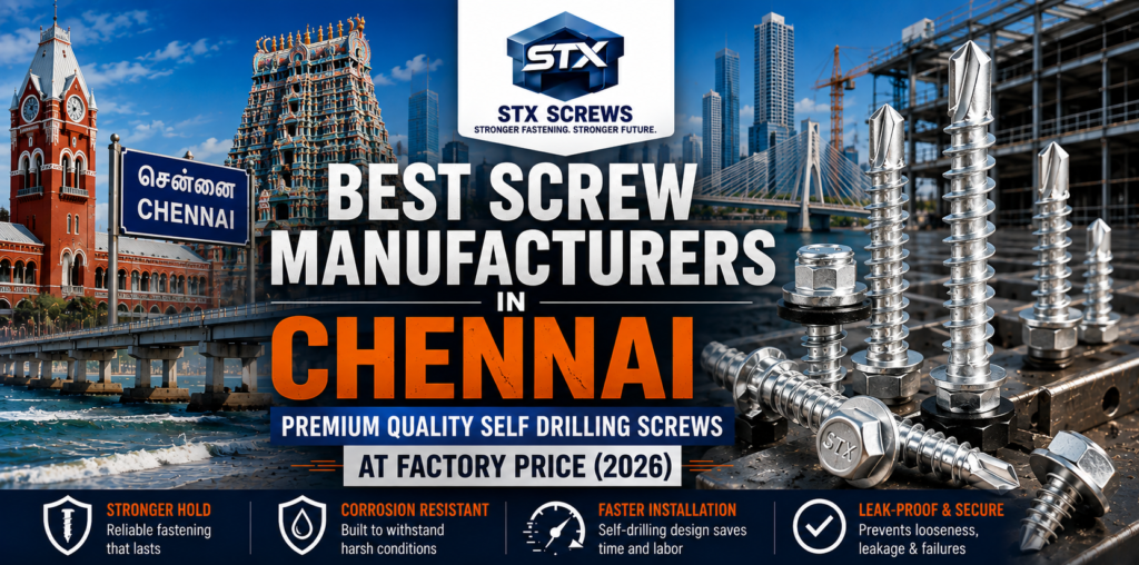 Best Screw Manufacturers in Chennai – Premium Quality Self Drilling Screws at Factory Price | STX Screws