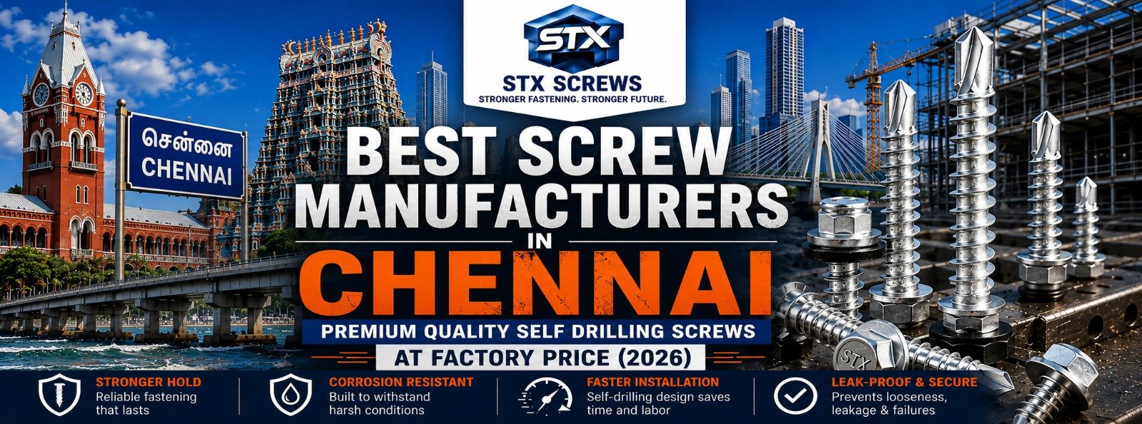 Best Screw Manufacturers in Chennai – Premium Quality Self Drilling Screws at Factory Price | STX Screws