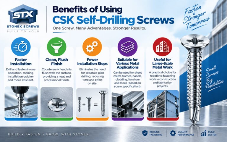 Benefits of CSK self drilling screws for metal fastening applications