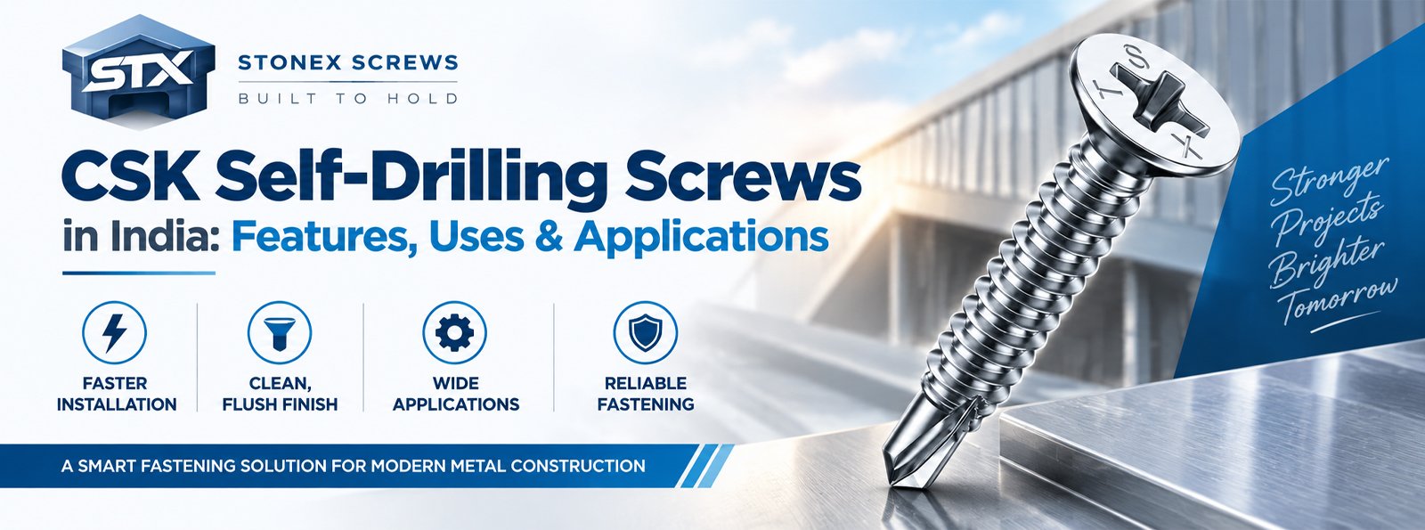 CSK self drilling screws in India for metal fastening applications