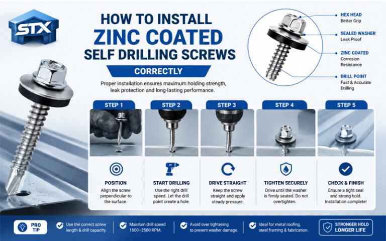 How to install zinc coated self drilling screws