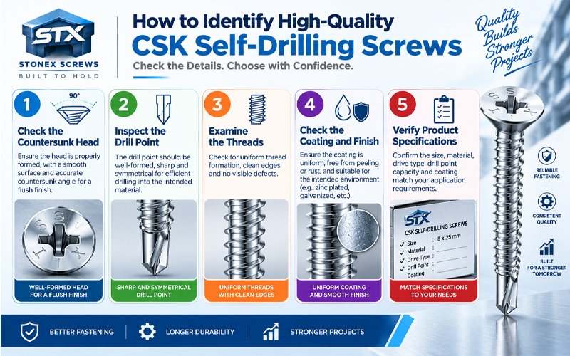 How to identify high quality CSK self drilling screws